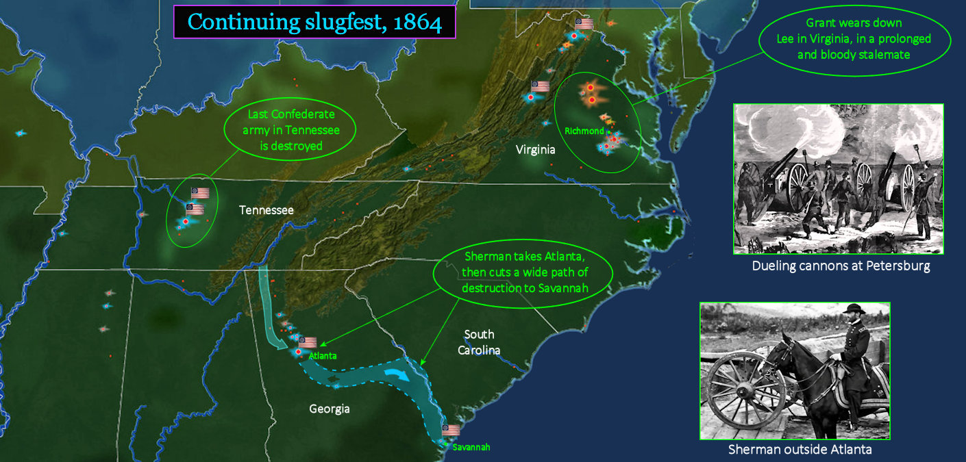 Civil War, 1864 map